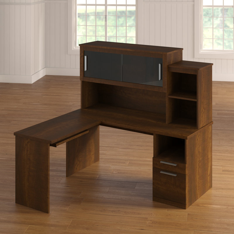 Red Barrel Studio Avery Reversible LShape Executive Desk with Hutch